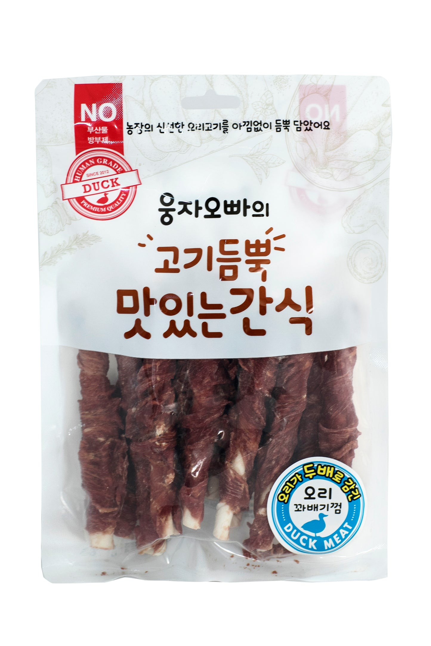 Ungja oppa's meat-filled delicious snack duck twist chewing gum 210g pet dog snack beef jerky