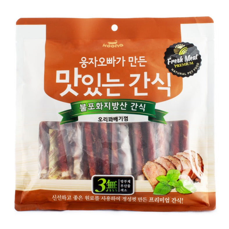 Delicious dog snack duck pretzel gum made by Unga oppa