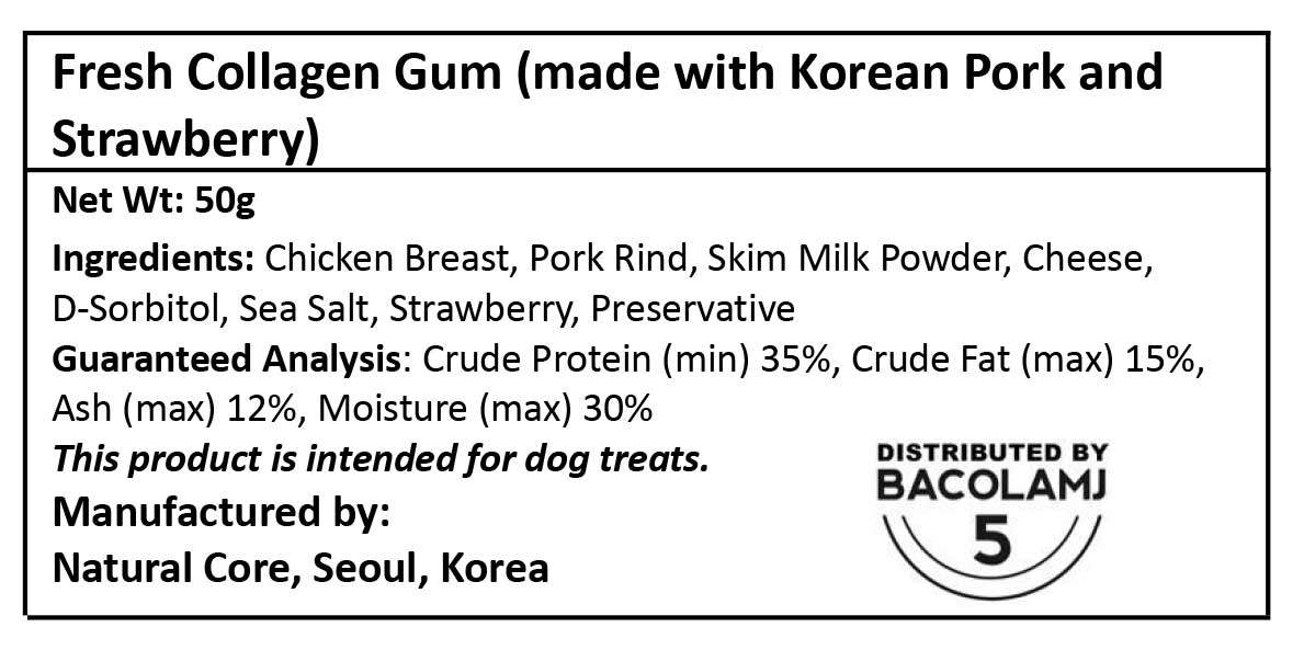 Fresh Collagen Gum (made with Korean Pork and Strawberry)