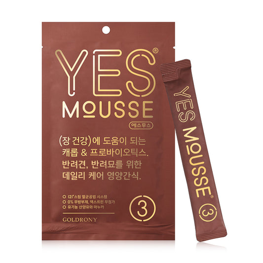 Yes Mousse's  lactobacteria brown tanned dog cat snack